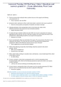 Answered Nursing 120 Med Surg 1 Quiz 1 Questions and Answers graded A+ - Exam elaboration, West Coast University.