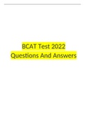 BCAT Practice test questions and answers 100% pass