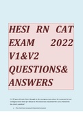 HESI RN CAT EXAM 2022 V1&V2 QUESTIONS&ANSWERS