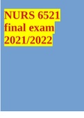 NURS 6521 final exam 2021/2022