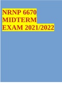 NRNP 6670 MIDTERM EXAM 2021/2022