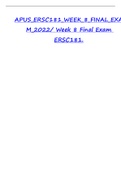 Exam (elaborations) APUS_ERSC181_WK_8_FIN_2022  