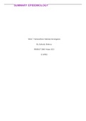 Summary epidemiology paper.docx PBHE427 Week 7: Salmonellosis Outbreak Investigation PBHE427 D001 Abstract 