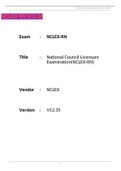 NCLEX-RN V12.35 National Council Licensure Examination(NCLEX-RN) new doc 2020/2021