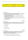 NUNP 6640N 15, NUNP-6640C-15: FINAL EXIT EXAM 2022/2023 ( PRIORITY EXAM) LATEST