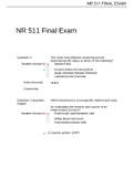 NR 511 FINAL EXAM 2020 / NR511 FINAL EXAM 2020 (NEWEST VERSION-2)|CHAMBERLAIN COLLEGE OF NURSING|VERIFIED, 100% CORRECT