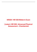 NR 509 Mid Term Exam (Version 2) NR 509: Advanced Physical Assessment - Chamberlain, Best document for preparation, Verified and Correct Answers, Secure Better grade