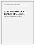 WALDEN UNIVERSITY NURS 6552 WOMENS HEALTH FINAL Exam Elaborations Questions & Answer/NURS 6552 WALDEN UNIVERSITY NURS 6552 WOMENS HEALTH MIDTERM (Exam Elaborations Questions & Answers