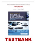 Seidel's Guide to Physical Examination 9th Edition Ball Test Bank