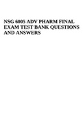 NSG 6005 PHARM WEEKS 1-3 QUIZ | NSG 6005 ADV PHARM FINAL EXAM TEST BANK QUESTIONS AND ANSWERS