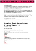 NUR 6635 WEEK 11 FINAL EXAM Walden University