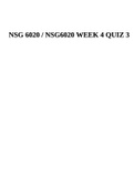 NSG 6020 / NSG6020 WEEK 4 QUIZ 3