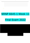 NRNP 6645-1 Week 11 Final Exam Questions and Answers 2022/2023 | Verified Answers