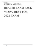 HESI PN MENTAL HEALTH EXAM PACK V1&V2 BEST FOR 2022 EXAM