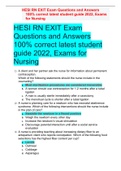 HESI RN EXIT Exam Questions and Answers 100% correct latest student guide 2022, Exams for Nursing.