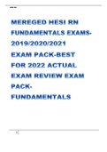 MEREGED HESI RN FUNDAMENTALS EXAMS- 2019/2020/2021 EXAM PACK-BEST FOR 2022 ACTUAL EXAM REVIEW EXAM PACK- FUNDAMENTALS