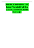 NSG 6020 Midterm Exam Latest Already Graded A Health Assessment South University