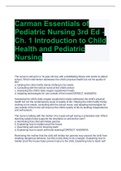 Carman Essentials of Pediatric Nursing 3rd Ed - Ch. 1 Introduction to Child Health and Pediatric Nursing