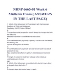   NRNP 6665-01 Psychiatric Mental Health NRNP 6665-01 Week 6 Midterm Exam  Graded A+ ( 1005 VERIFIED) 2022 LATEST