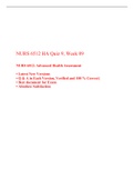 NURS 6512N/ NURS 6512 Week 9 QUIZ -(3 Different Sets), Advanced Health Assessment, Verified and 100 % Correct| • Best document for Exam • Absolute Satisfaction