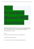 Civil Procedure Missed MBE Questions