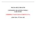 NR 324 ADULT HEALTH_ CASE STUDY CEREBRAL VASCULAR ACCIDENT(CVA) Unfolding Reasoning Week 3 John Gates, 59 Years Old