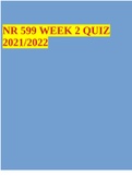 NR 599 WEEK 2 QUIZ 2021/2022