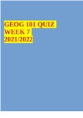 GEOG 101 QUIZ WEEK 7 2021/2022