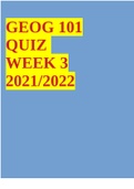 GEOG 101 QUIZ WEEK 3 2021/2022