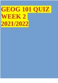 GEOG 101 QUIZ WEEK 2 2021/2022