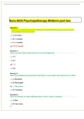 Nurs 6635 Psychopatherapy Midterm part two Exam (All Answers Are 100% Correct)