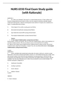 NURS 6550 Final Exam Study guide (with Rationale)