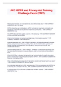 JKO HIPPA and Privacy Act Training Challenge Exam (2022)