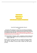 Summary NURS 3150 Week 3 Assignment / NURS3150 Week 3 Assignment: Journal Club Template for Quantitative Research Article: Walden University: Foundations of Nursing Research (Verified Documents)