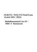 NUR2755 / NUR 2755 Final Exam Latest 2021 / 2022