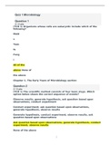 BIOS 242 Quiz 1/ BIOS242 Quiz 1 (2 Latest Versions): Microbiology: Chamberlain College of Nursing(100% correct, Verified by Best Tutor)