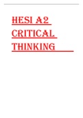 HESI A2  Critical  Thinking