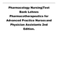 Pharmacology Nursing|Test Bank Lehnes Pharmacotherapeutics for Advanced Practice Nurses and Physician Assistants 2nd Edition.