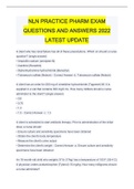 NLN PRACTICE PHARM EXAM  QUESTIONS AND ANSWERS 2022  LATEST UPDATE