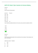 MATH 221 Week 5 Quiz: Statistics for Decision-Making (100% CORRECT ANSWERS)