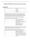 NURSING 2058 Health Assessment Exam 2 Study Guide