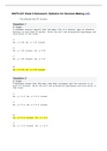 MATH-221 Week 6 Homework: Statistics for Decision-Making (v2) | Download To Score An A