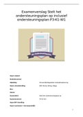 Stelt het ondersteuningsplan op P3-K1-W1