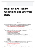 HESI RN EXIT Exam Questions and Answers 2022