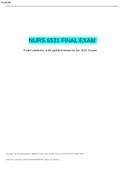 NURS 6531 Final Exam 2022 - Exam solutions, with updated resources for 2022 Exams