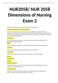 NUR2058/ NUR 2058 Dimensions of Nursing Exam 2