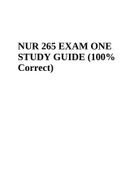 NUR 265 EXAM ONE STUDY GUIDE