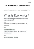 Sophia __ Microeconomics Final Milestone/Exam (elaborations) SOPHIA Microeconomics Unit 1, 2 ,3 & 4 - All milestones and questions with answers 2022/2023