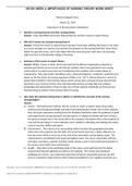 NR501 Week 4: Importance of Nursing Theory Worksheet(Solution)