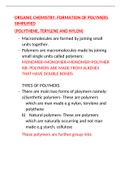 Summary  chemistry formation of terylene and nylon